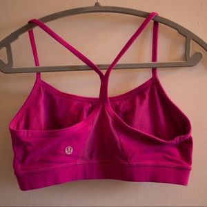 Hot pink Lululemon Y-Flow sports bra size 8